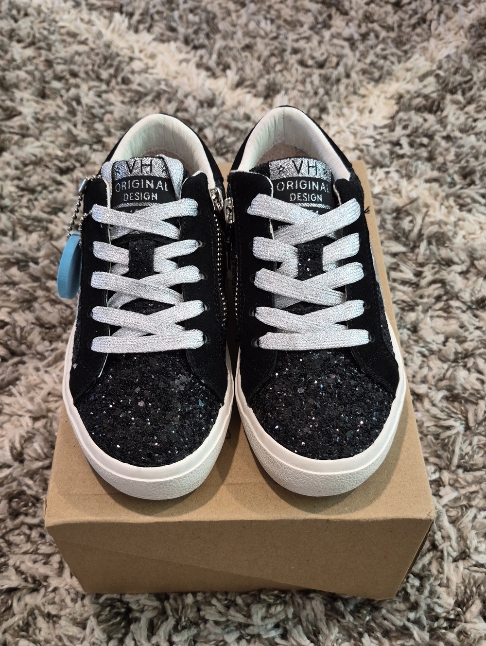 Vintage Havana Ramona Black Glitter Sneakers